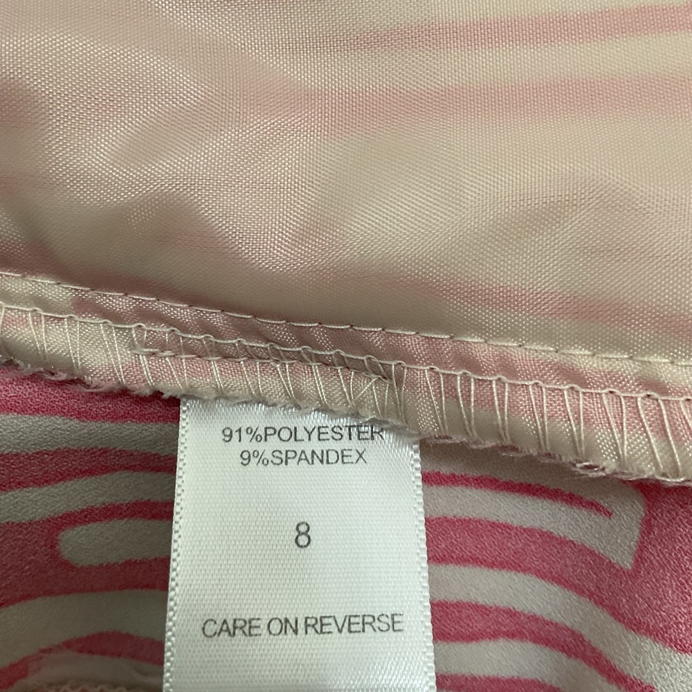 NEW YORK & COMPANY. Women's Pink Patterned Wide-Leg Pants. SIZE 8 - Picture 7 of 7